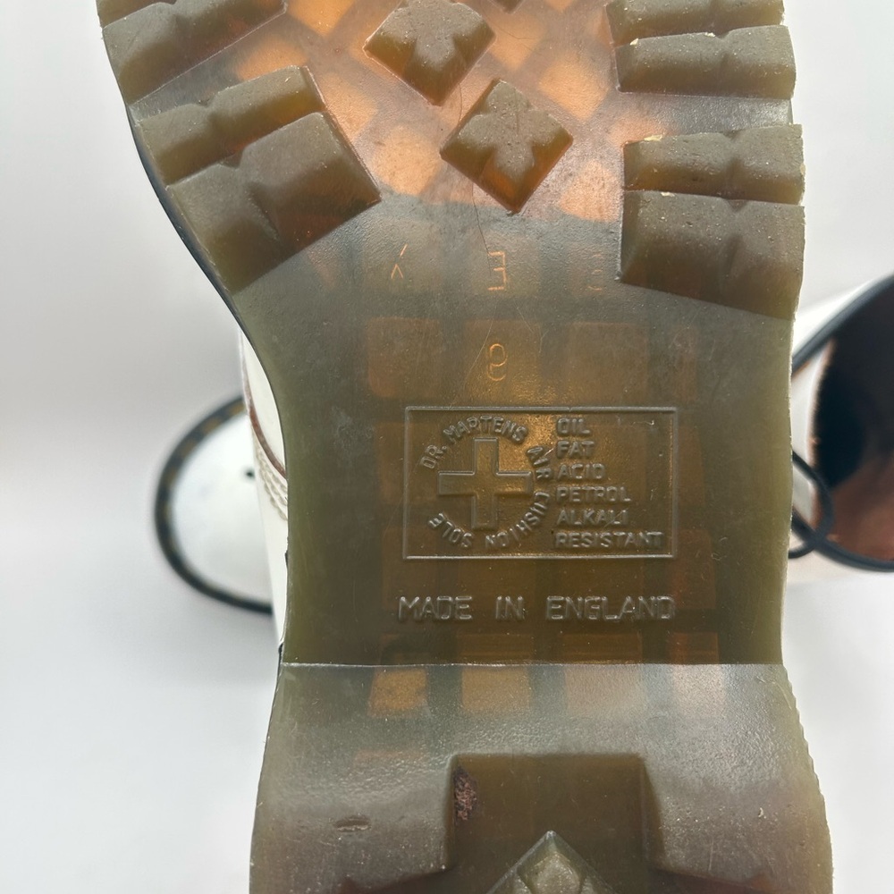 Vintage Dr. Martens White Bex Toe Cap 1460 Lace up Boot Made In England W 11 - Picture 7 of 11